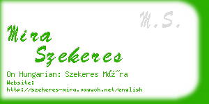 mira szekeres business card